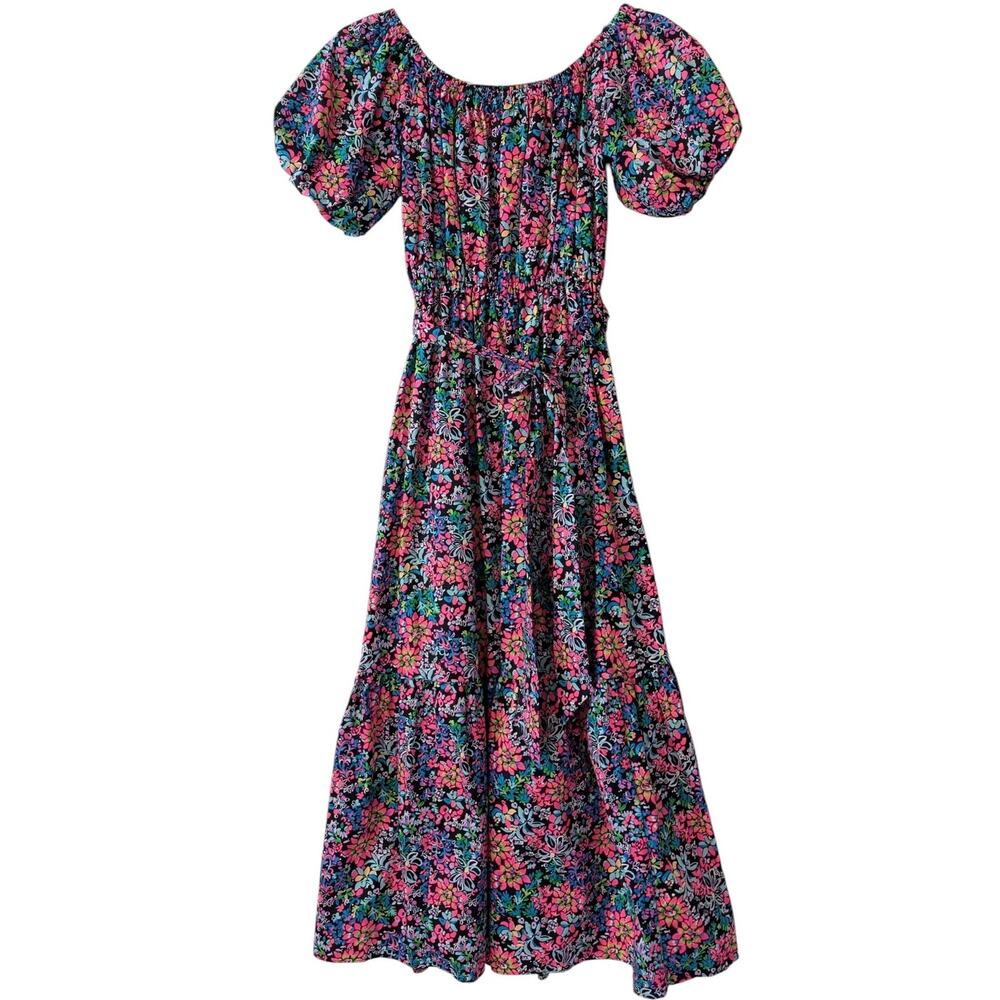 Lilly Pulitzer Tamie Off The Shoulder Midi Dress In Feeling Fintastic Size XS - Picture 6 of 11